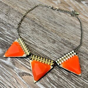 Orange and Gold Statement Necklace
